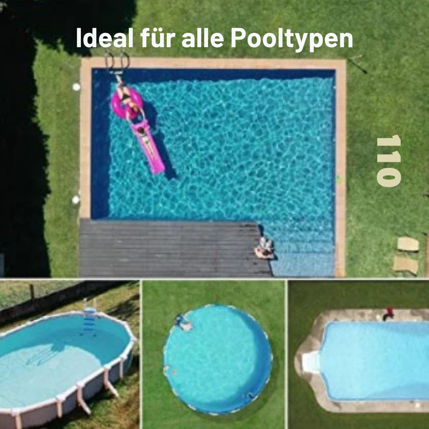 AquaGlanz™ Kabelloser Poolreiniger