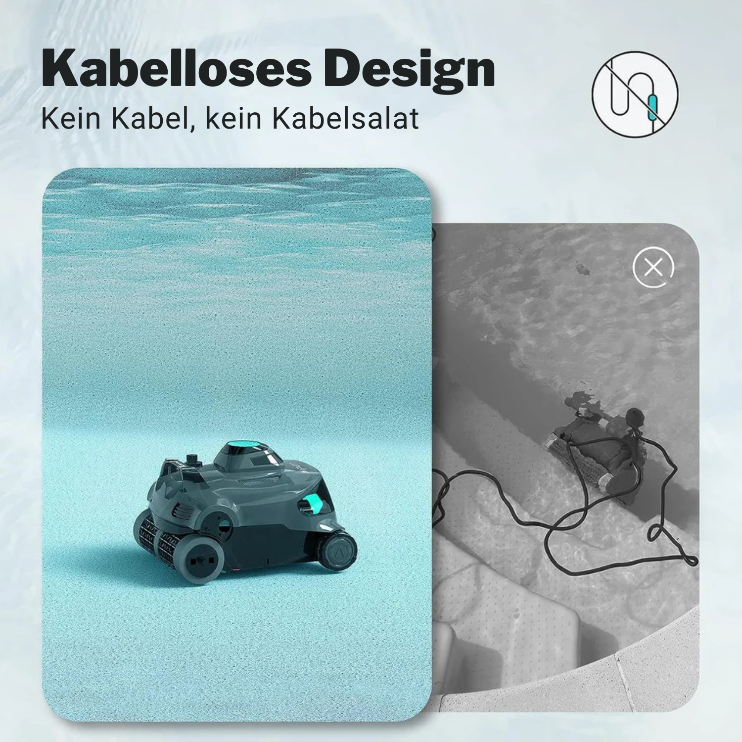 AquaGlanz™ Kabelloser Poolreiniger