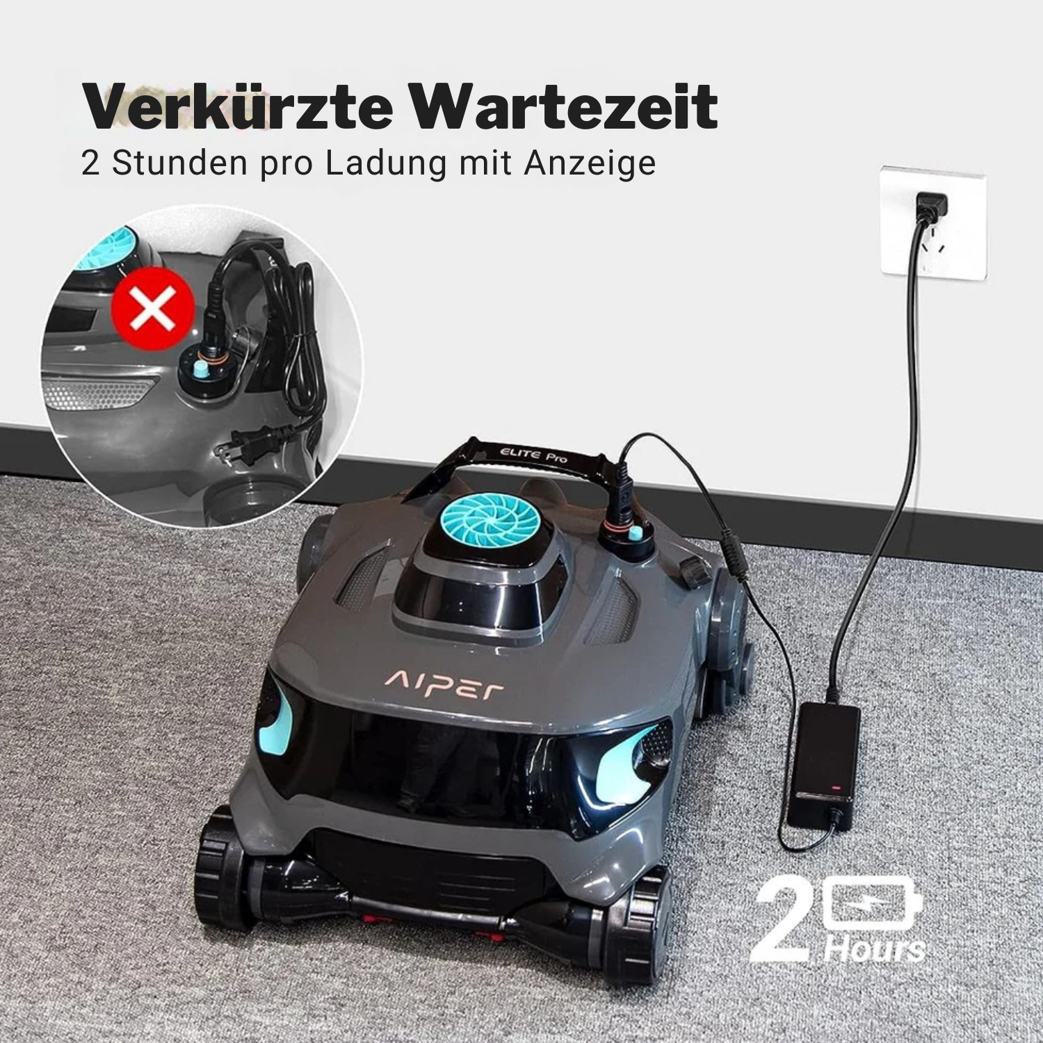 AquaGlanz™ Kabelloser Poolreiniger